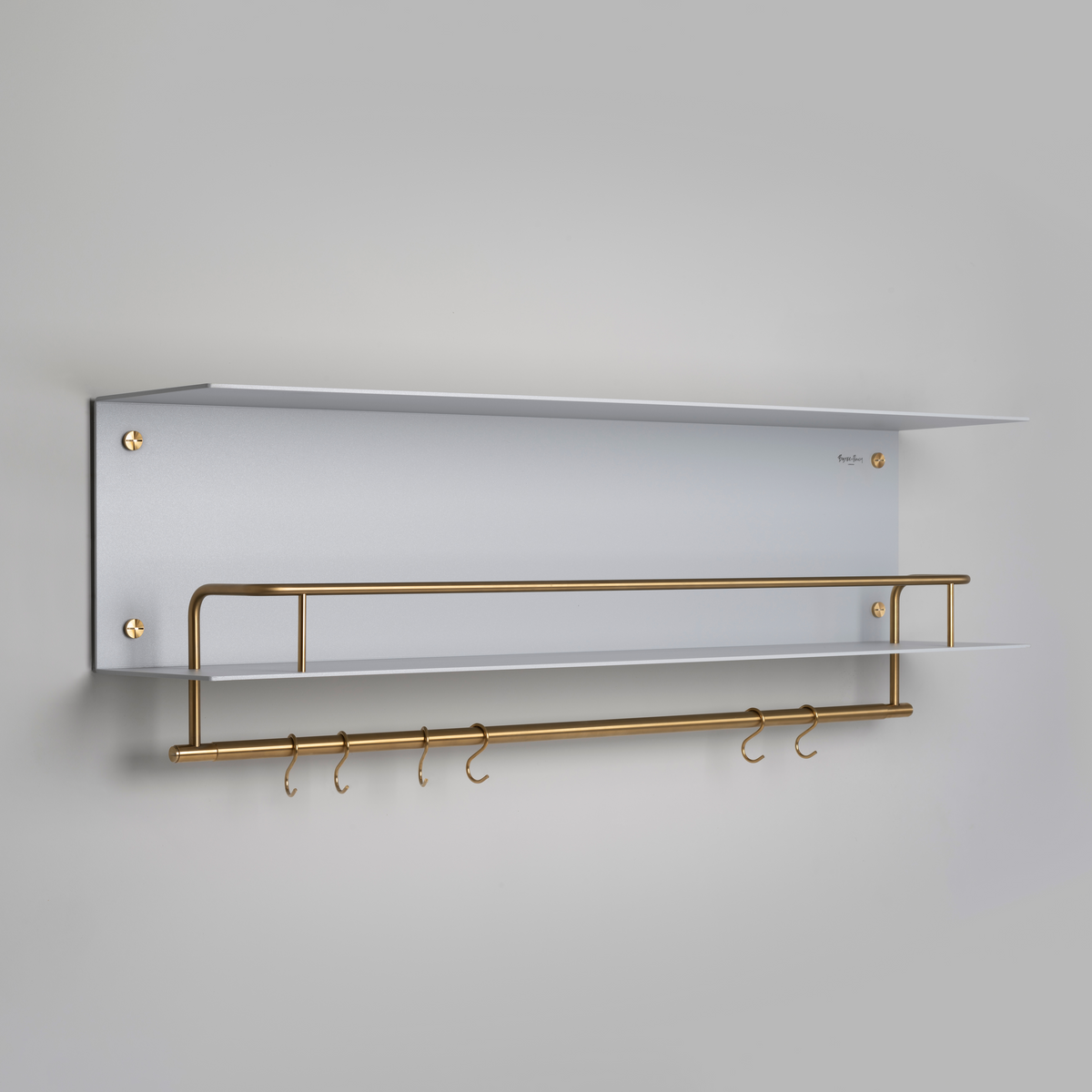 BUSTER + PUNCH® - HANGER SHELF - HYLLE - 1150 mm x 370 X 234 mm - STONE / BRASS