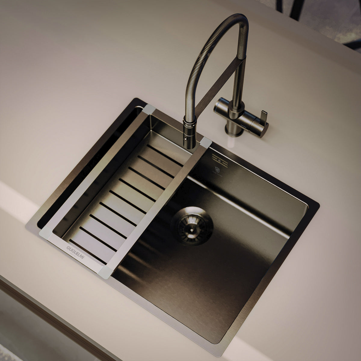 GUGLIELMI SMARTAP® NAPOLI med uttrekk - PVD75 - Black steel finish - bilde 2
