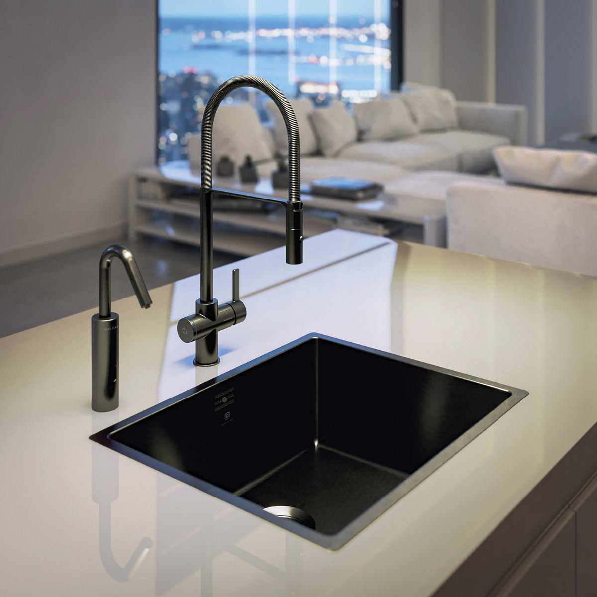 GUGLIELMI SMARTAP® NAPOLI med uttrekk - PVD75 - Black steel finish - bilde 3