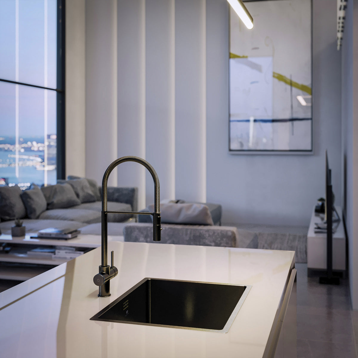 GUGLIELMI SMARTAP® NAPOLI med uttrekk - PVD75 - Black steel finish