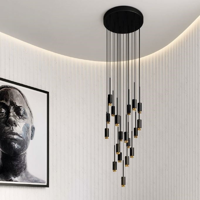 BUSTER + PUNCH® - EXHAUST CHANDELIER - 19 PENDANTS / SURFACE + SUSPENDED