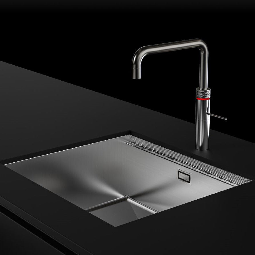 "Quooker-testet" kjøkkenvask for underliming med diamantmønster til 60cm skap - 540x466x200mm - Stainless steel - bilde 3