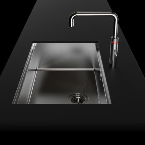 "Quooker-testet" kjøkkenvask for underliming med diamantmønster til 80cm skap - 750x466x200mm - Stainless steel