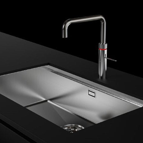 "Quooker-testet" kjøkkenvask for underliming med diamantmønster til 80cm skap - 750x466x200mm - Stainless steel - bilde 2