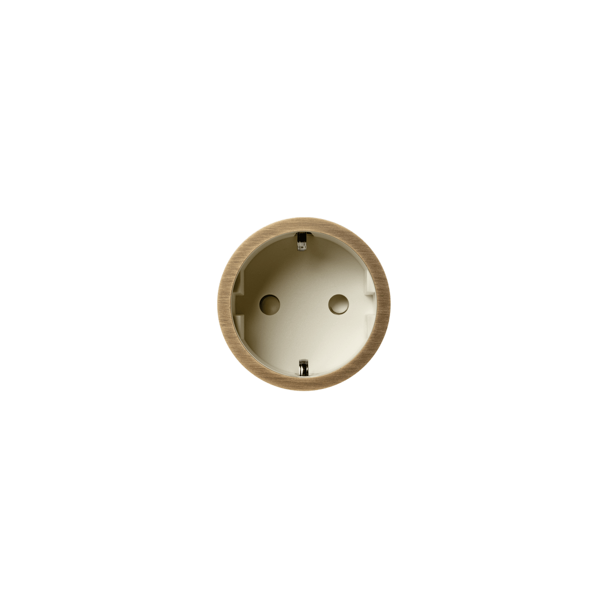 PRADO | Socket 2.0 Type F – Gips – Ø48 mm – Krem / Light Bronze