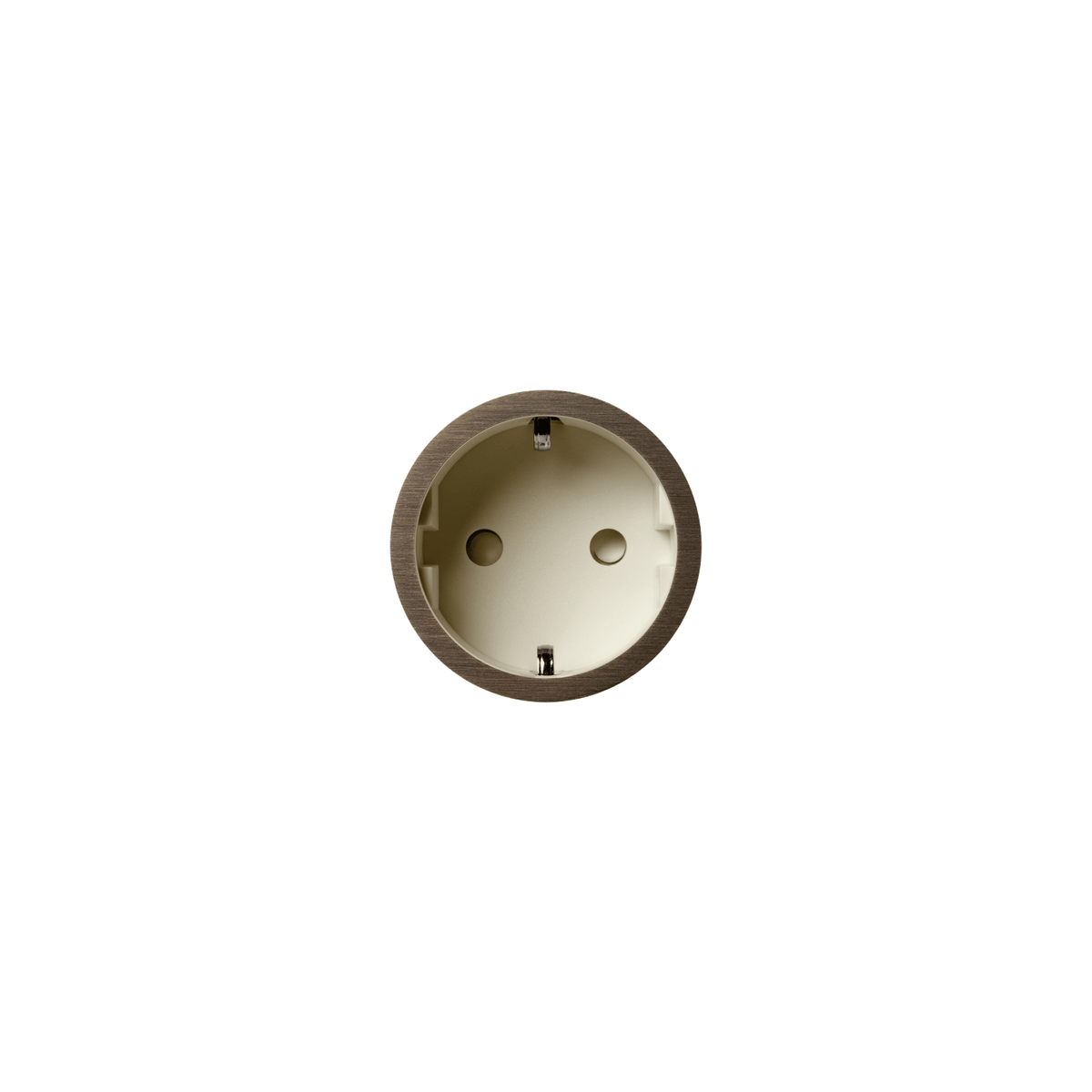 PRADO | Socket 2.0 Type F – Gips – Ø48 mm – Krem / Dark Bronze