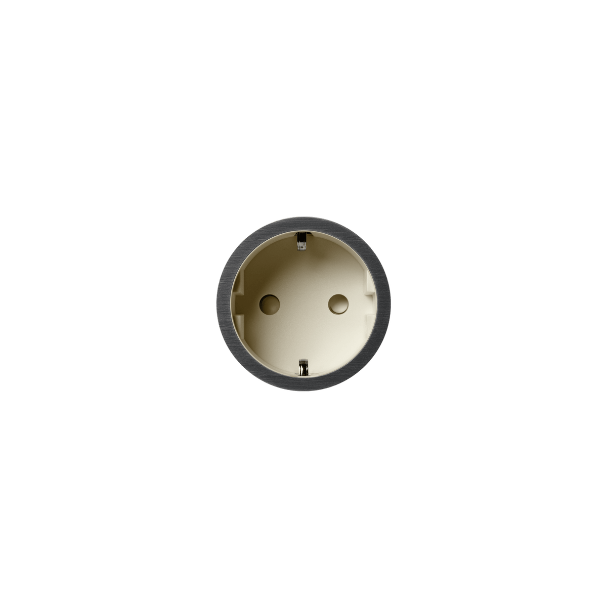 PRADO | Socket 2.0 Type F – Gips – Ø48 mm – Krem / Canon de Fusil Dark