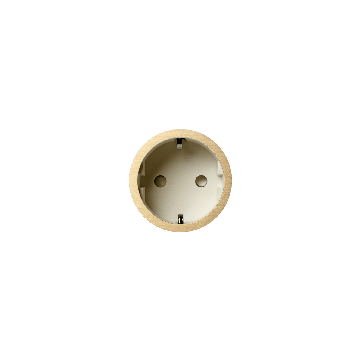 PRADO | Socket 2.0 Type F – Gips – Ø48 mm – Krem / Brushed Brass