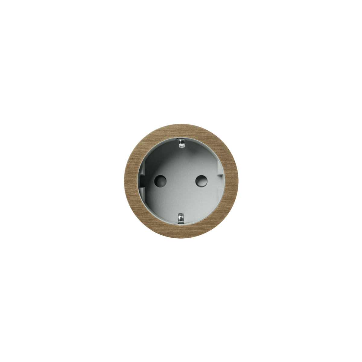 PRADO | Socket 2.0 Type F – Tre/stein – Ø52 mm – Grey / Light Bronze