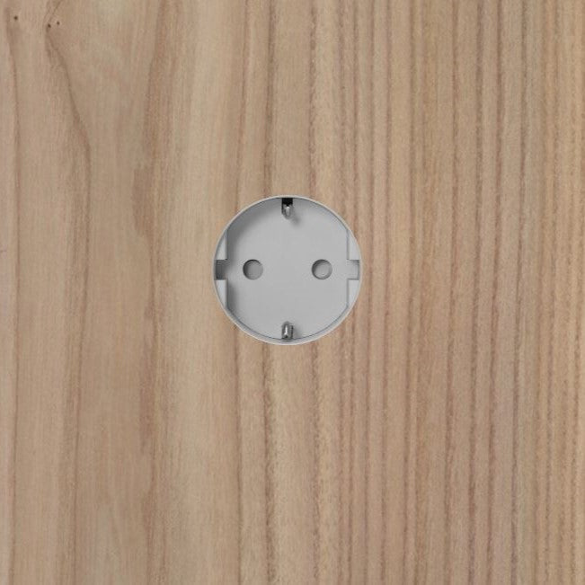 Socket 3.0 - Veggmontert stikkontakt med backfit holder 3.0 - 18-20mm tykkelse vegg holder for Tre, Stein eller finer - Helt flush | 1 STIKK | GRÅ