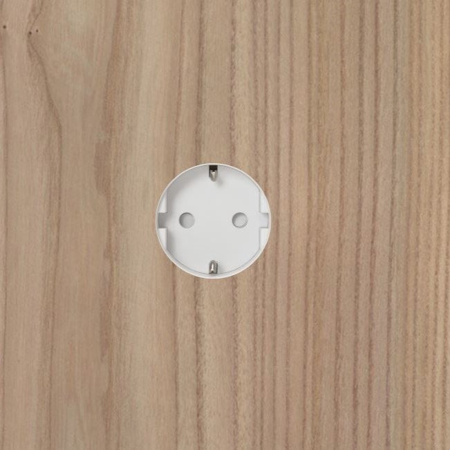 Socket 3.0 - Veggmontert stikkontakt med backfit holder 3.0 - 18-20mm tykkelse vegg holder for Tre, Stein eller finer - Helt flush | 1 STIKK | HVIT