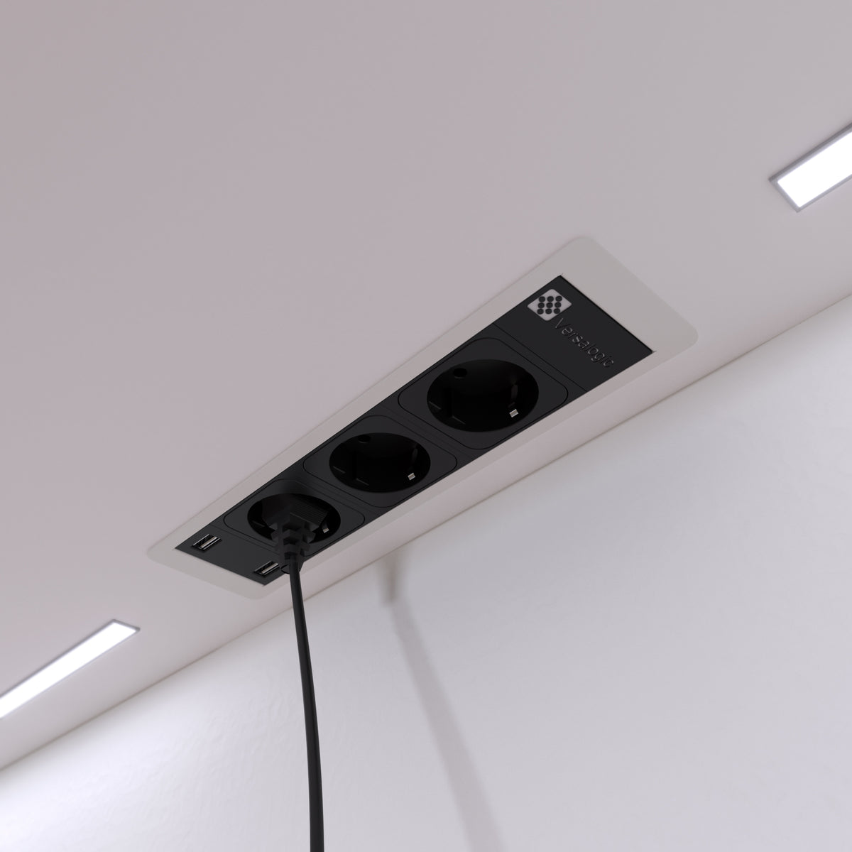 VERSAFRAME 3.0 - 3 stikk + 2 USB (C+C - 47W) - Matt Hvit finish - bilde 2